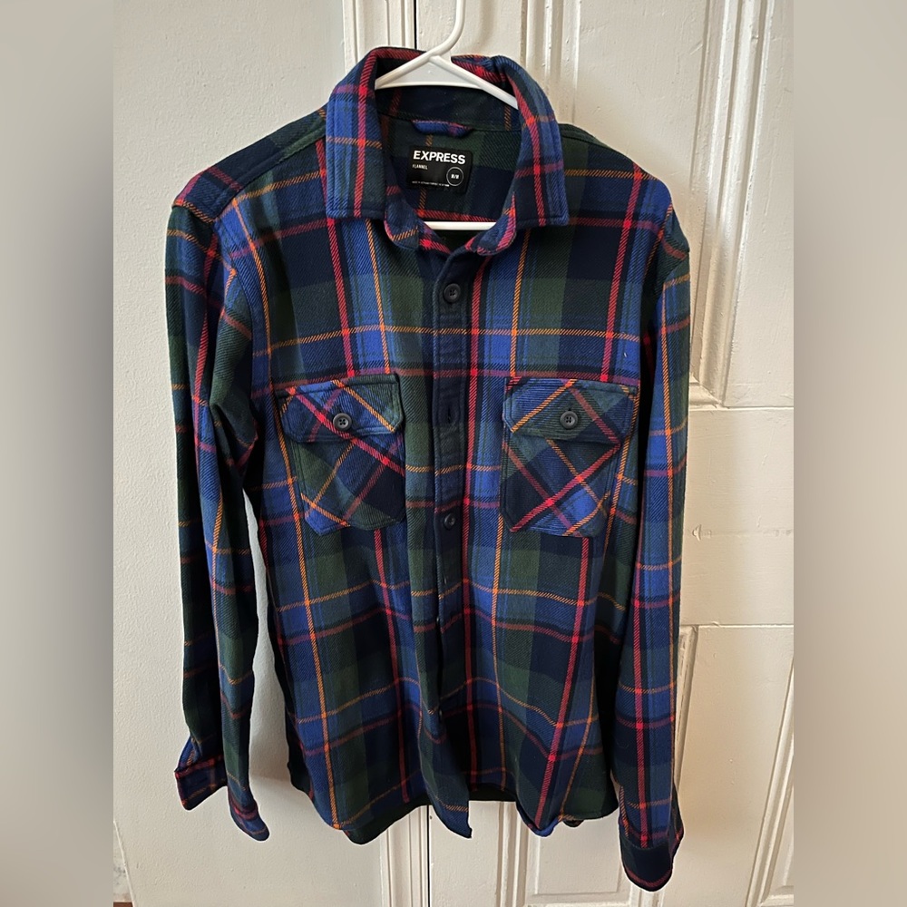 Express Flannel Plaid Shirt, M